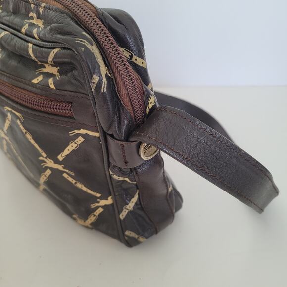 Longchamp Paris Signature Geniue Leather Brown Zip Shoulder Bag Purse Medium - Picture 4 of 13